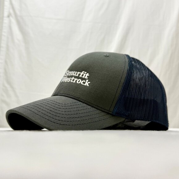 Smurfit Westrock Adjustable Snapback Meshback Cap Hat Gray Blue Richardson - Picture 6 of 9